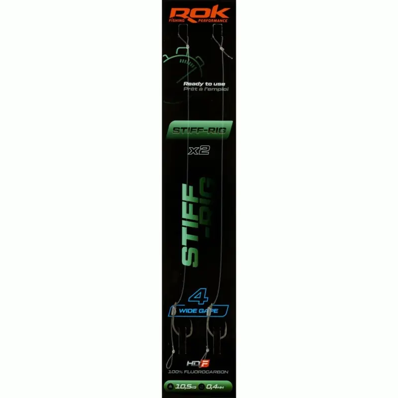 Meilleure Vente STIFF-RIG WG _2 – 2X PACK LOT DE 2X MONTAGES STIFF-RIG WIDE GAPE _2 ROK FISHING PERFORMANCE
