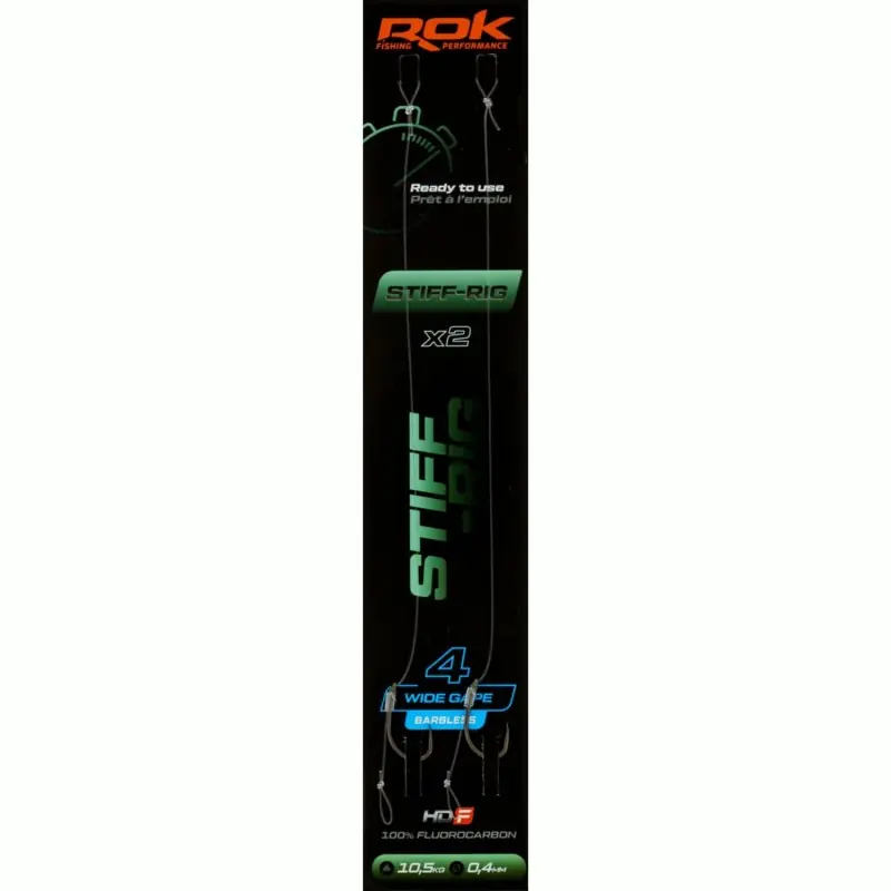 Offre Spéciale STIFF-RIG WGB _4 – 2X PACK LOT DE 2X MONTAGES STIFF-RIG WIDE GAPE BA ROK FISHING PERFORMANCE