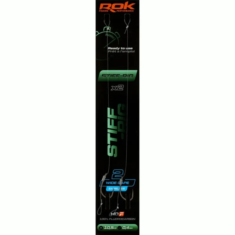 Marque STIFF-RIG WGB _2 – 2X PACK LOT DE 2X MONTAGES STIFF-RIG WIDE GAPE BA ROK FISHING PERFORMANCE