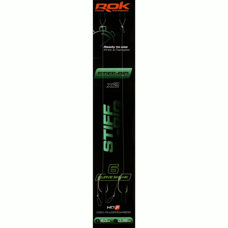 Must-Have STIFF-RIG CS _6 – 2X PACK LOT DE 2X MONTAGES STIFF-RIG CURVE SHANK _ ROK FISHING PERFORMANCE