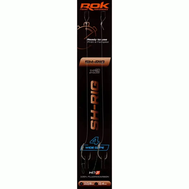 Pas Cher SH-RIG WG _4 – 2X PACK LOT DE 2X MONTAGES SH-RIG WIDE GAPE _4 ROK FISHING PERFORMANCE