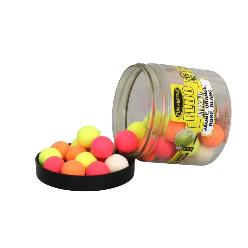 Achetez Aujourd&rsquo;hui FLUO POP UPS – MIXED – 15MM – 60GR – (ROSE, JAUNE, ORANGE ET BLANC) FUN FISHING