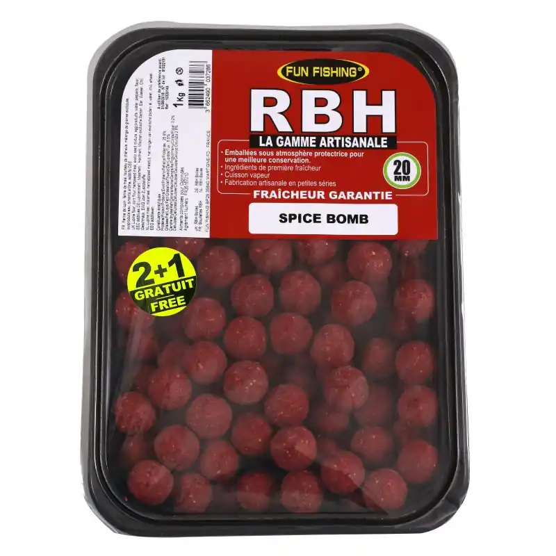 Retour Gratuit RBH BOILIES 800GR – 20MM – SPICE BOMB FUN FISHING