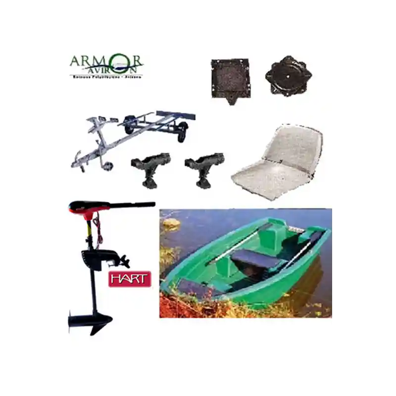 Livraison Express PACK AMOR 320 BARQUE + REMORQUE + MOTEUR RHINO 28Lbs + SIEGE + SUPPORTS DE CANNE