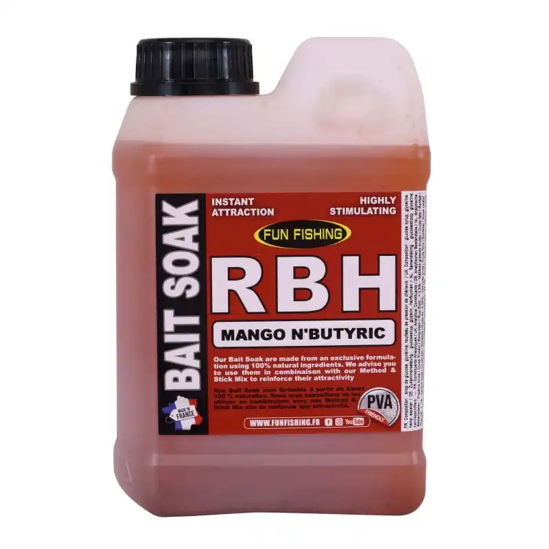 Prix Choc RBH BAIT SOAK SYSTEM – 1L – MANGO N‘BUTYRIC FUN FISHING
