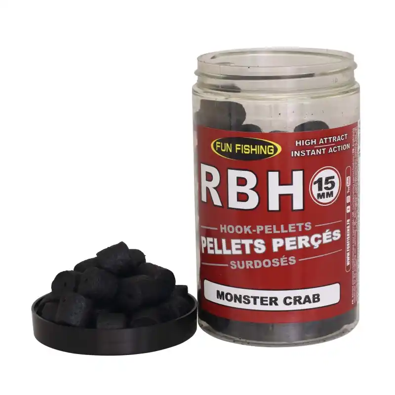 RBH – PELLETS PERCES – 230GR – 15MM – MONSTER CRAB FUN FISHING Pas Cher