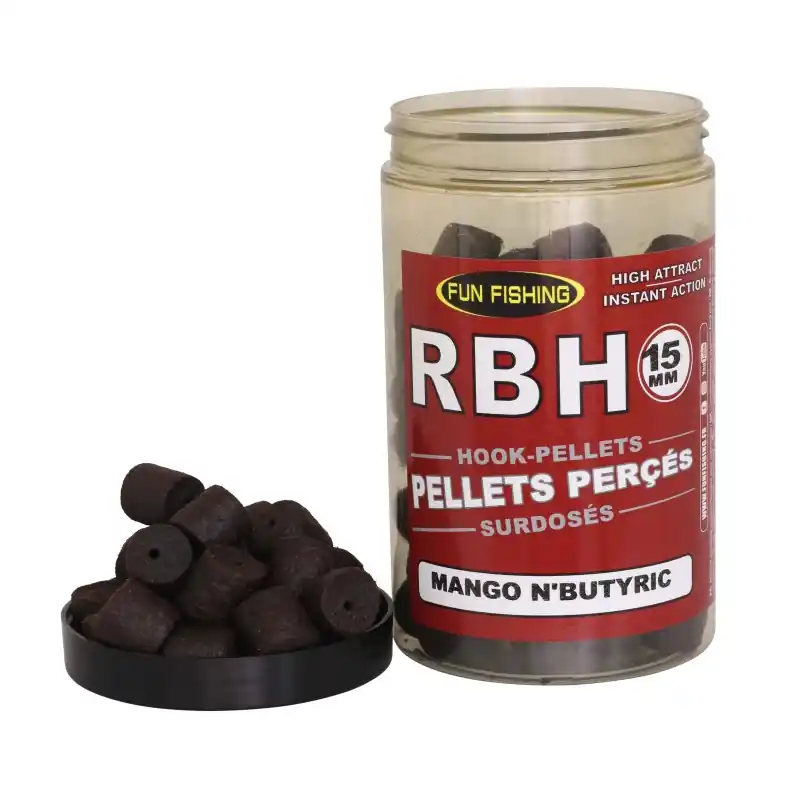 RBH – PELLETS PERCES – 230GR – 15MM – MANGO N’BUTYRIC FUN FISHING Vente Flash