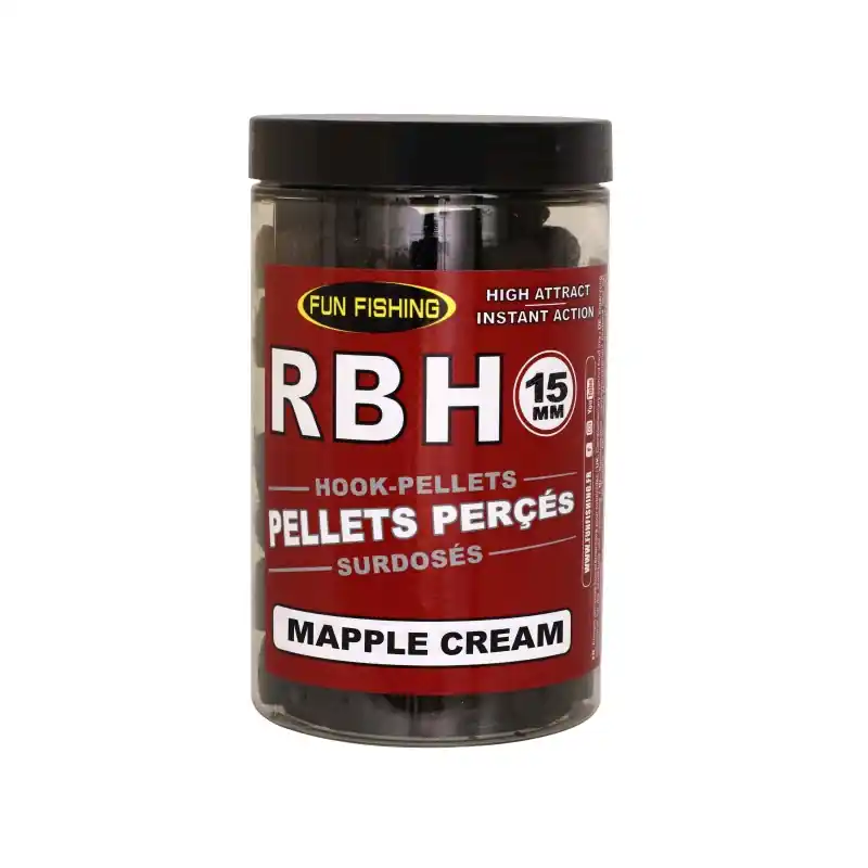 RBH – PELLETS PERCES – 230GR – 15MM – MAPPLE CREAM FUN FISHING Prix Promo