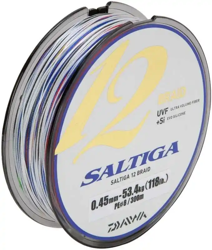 Tresse Daiwa Saltiga 12 Braid Multicolore 300m 0.33 39,7kg Prix Choc