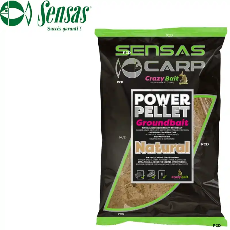 AMORCE SENSAS BIG BAG GROUNDBAIT UK POWER PELLETS NATURAL 2KG Dernière Chance