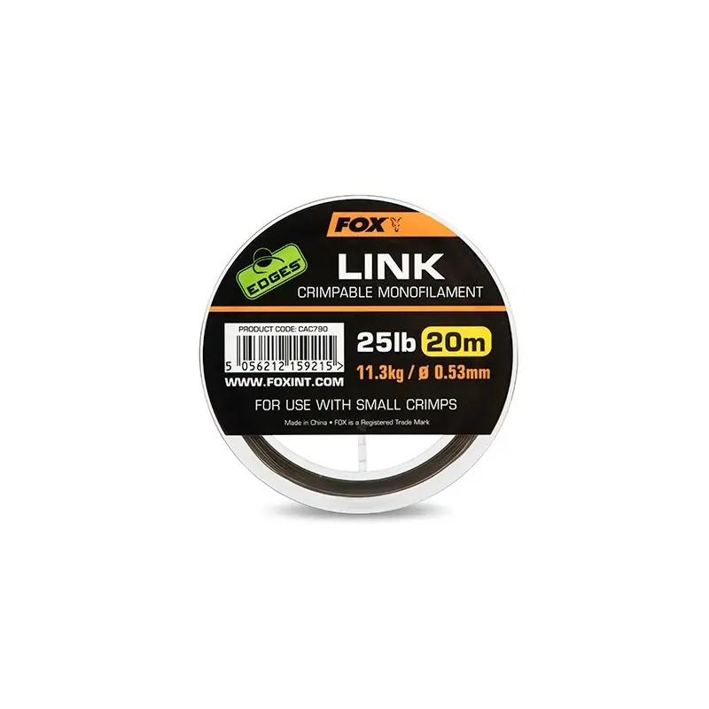 EDGES LINK TRANS KHAKI MONO 0.53MM/25LB (20M) FOX Expédition Rapide