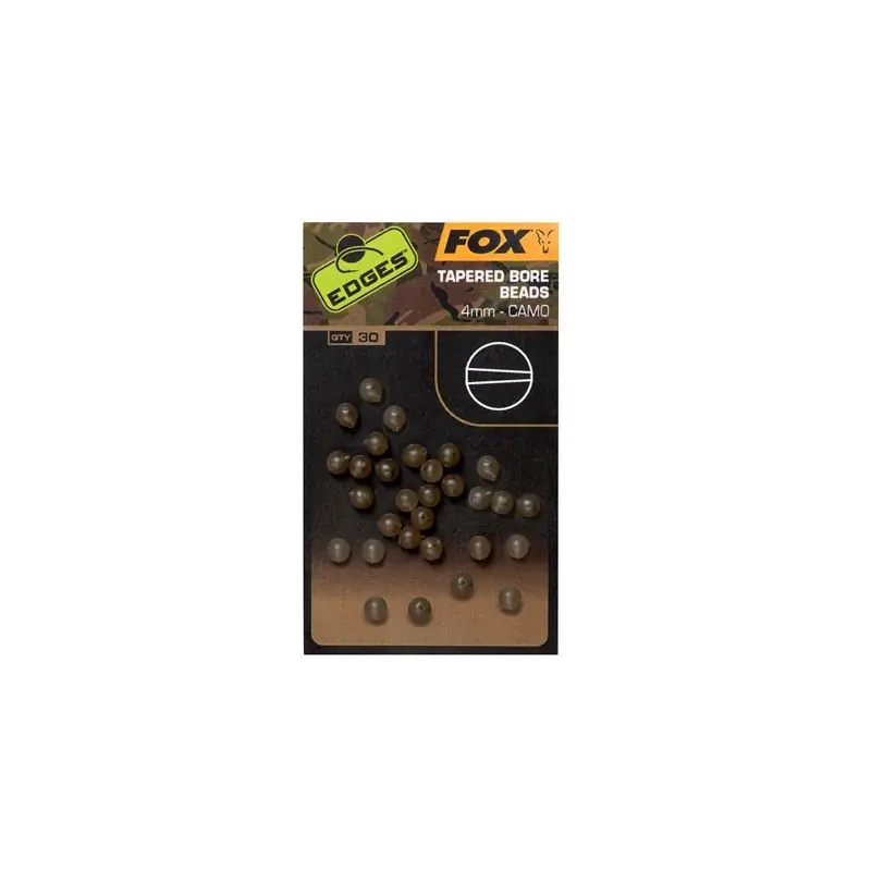 Marque EDGES CAMO TAPERED BORE BEAD 4MM X 30 FOX