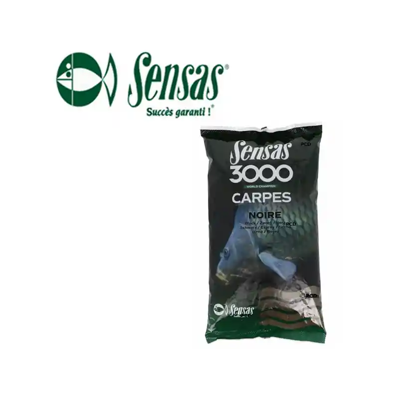 AMORCE SENSAS 3000 CARPES NOIRE 1KG Dernier Modèle