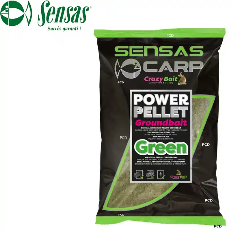 AMORCE SENSAS BIG BAG GROUNDBAIT UK POWER PELLETS GREEN 2KG Commande En Gros