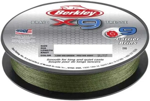 Tresse Berkley X9 Braid low Vis Green 150 m Livraison Express