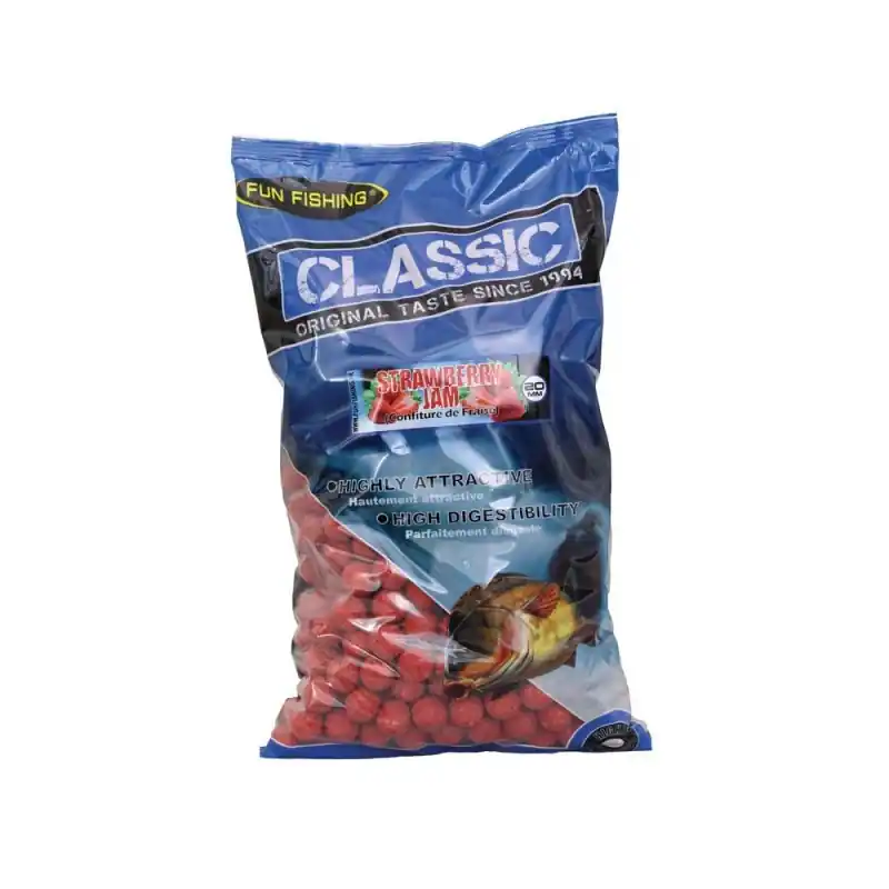 CLASSIC – BOUILLETTES – 4KG – 20MM – STRAWBERRY JAM FUN FISHING Soldes