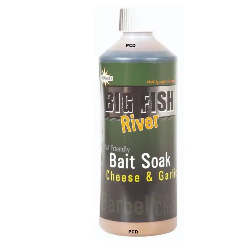 Attractant Liquide Dynamite Baits Big Fish River Cheese & Garlic Bait Soak 500ML Commander Maintenant