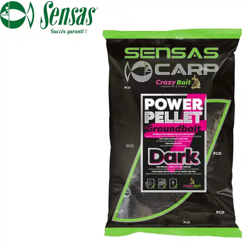 AMORCE SENSAS BIG BAG GROUNDBAIT UK POWER PELLETS PLUS DARK 2KG Livraison Express