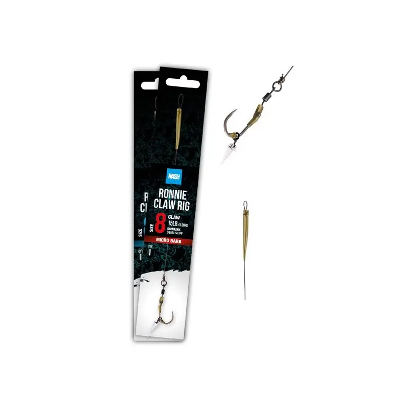 Offre Exclusive BAS DE LIGNE RONNIE CLAW RIG 20LB T6 SEMI STIFF MICRO BARB NASH