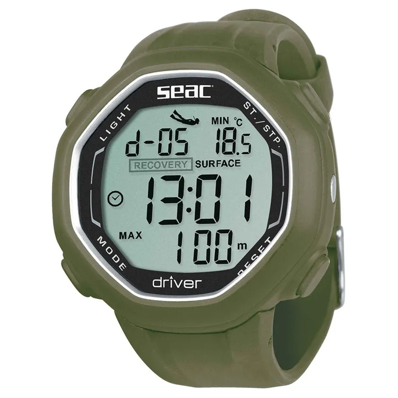 Ordinateur montre d‘apnée Seac Sub Driver Kaki Vente Flash