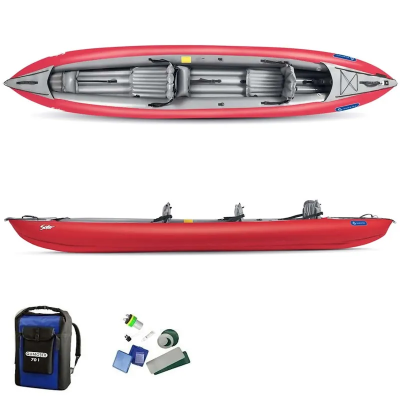 Expédition Rapide Kayak gonflable Gumotex Solar 019 Rouge 3 places