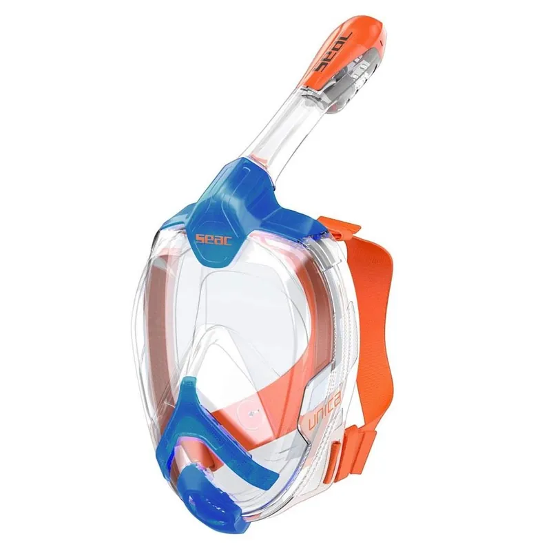 Petit Prix Masque Facial intégral Snorkeling Seac Unica Bleu/Orange S/M