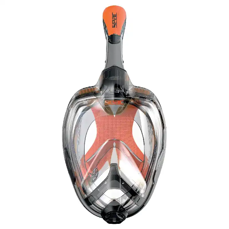 Masque Facial intégral Snorkeling Seac Unica Adulte Noir/Orange L/XL Nouvel Arrivage