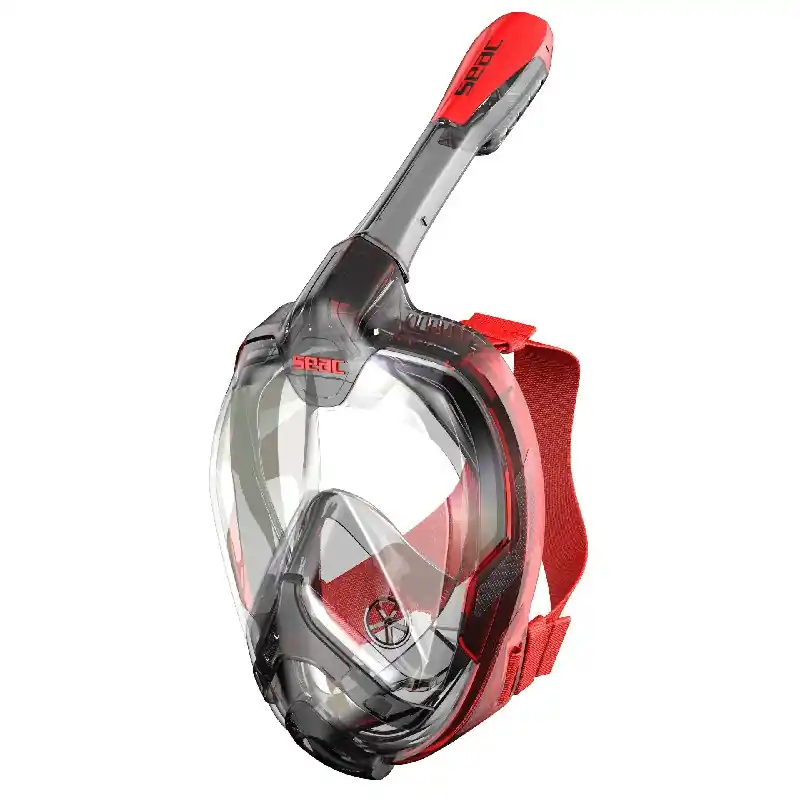 Pas Cher Masque Facial intégral Snorkeling Seac Unica Adulte Rouge L/XL