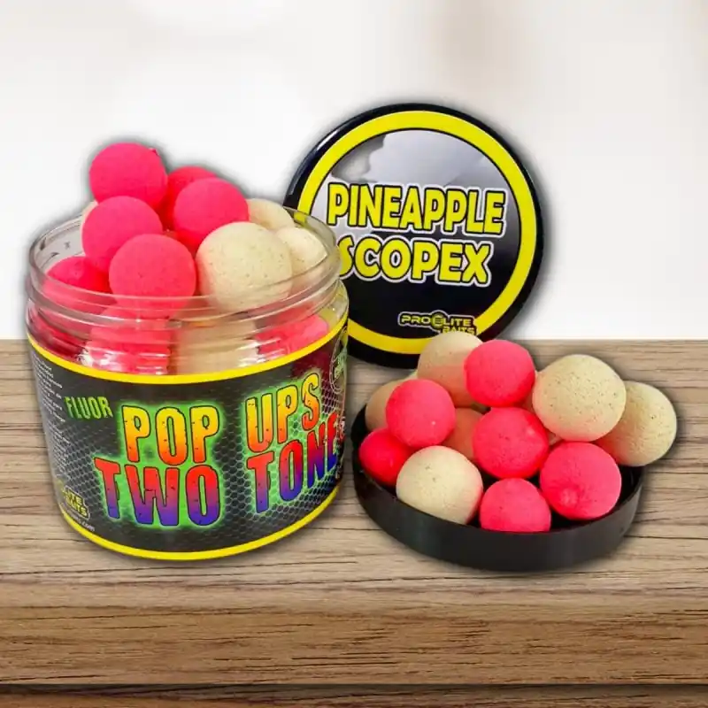 FLUOR POP UP TWO TONE 14/20MM PINEAPPLE SCOPEX 60G PROELITE BAITS Prix Bas