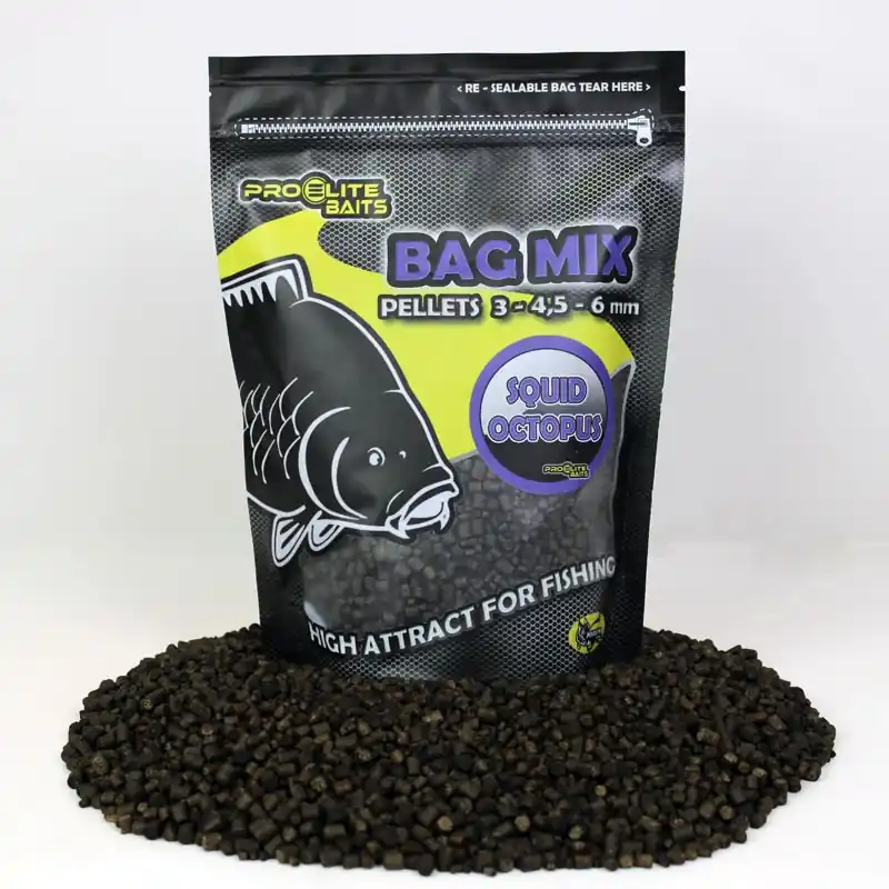 Acheter En Ligne PELLETS BAG MIX 3/4.5/6MM SQUID OCTOPUS 800G PROELITE BAITS