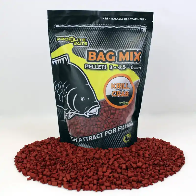 Offre Du Jour PELLETS BAG MIX 3/4.5/6MM KRILL CRAB 800G PROELITE BAITS