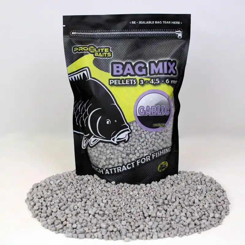 Vente Flash PELLETS BAG MIX 3/4.5/6MM GARLIC 800G PROELITE BAITS