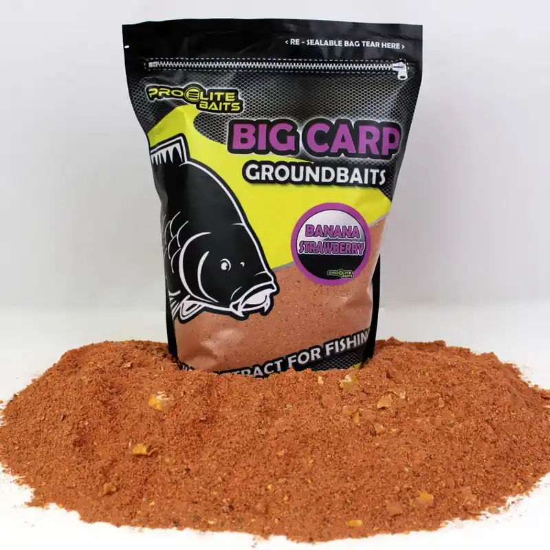 BIG CARP GROUND BAITS BANANA STRAWBERRY 1.8KG PROELITE BAITS Promotion Saisonnière