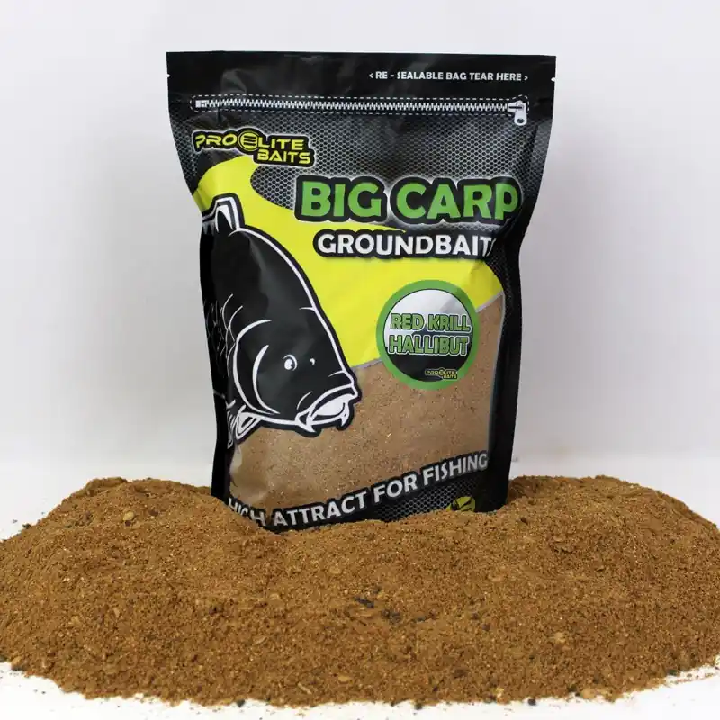 BIG CARP GROUND BAITS RED KRILL HALIBUT 1.8KG PROELITE BAITS Nouvel Arrivage