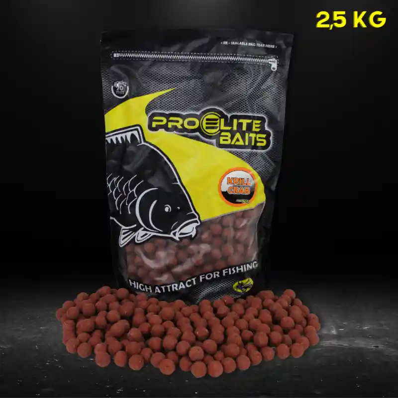 Soldes BOILIE NATURAL FOODS 20MM KRILL CRAB 2.5KG PROELITE BAITS