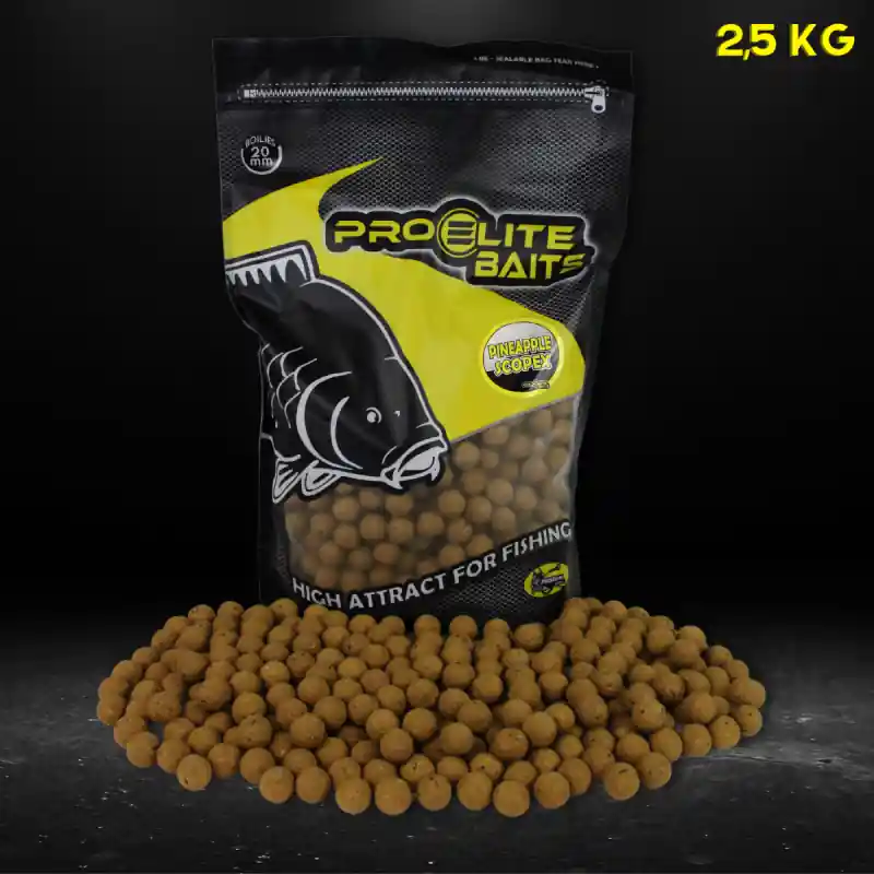 Prix Réduit BOILIE NATURAL FOODS 20MM PINEAPPLE SCOPEX 2.5KG PROELITE BAITS