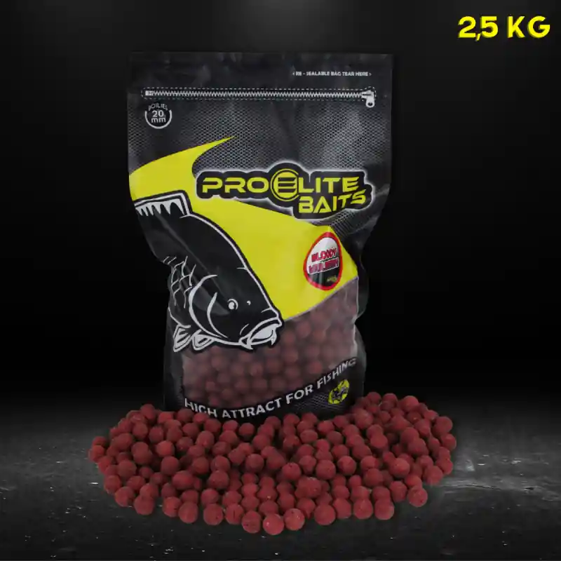 BOILIE NATURAL FOODS 20MM BLOODY MULBERRY 2.5KG PROELITE BAITS Promotion Saisonnière