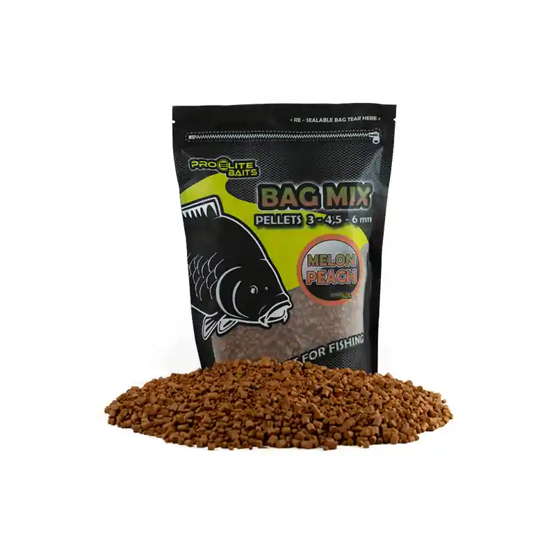PELLETS BAG MIX 3/4.5/6MM MELON PEACH 800G PROELITE BAITS Prix Choc