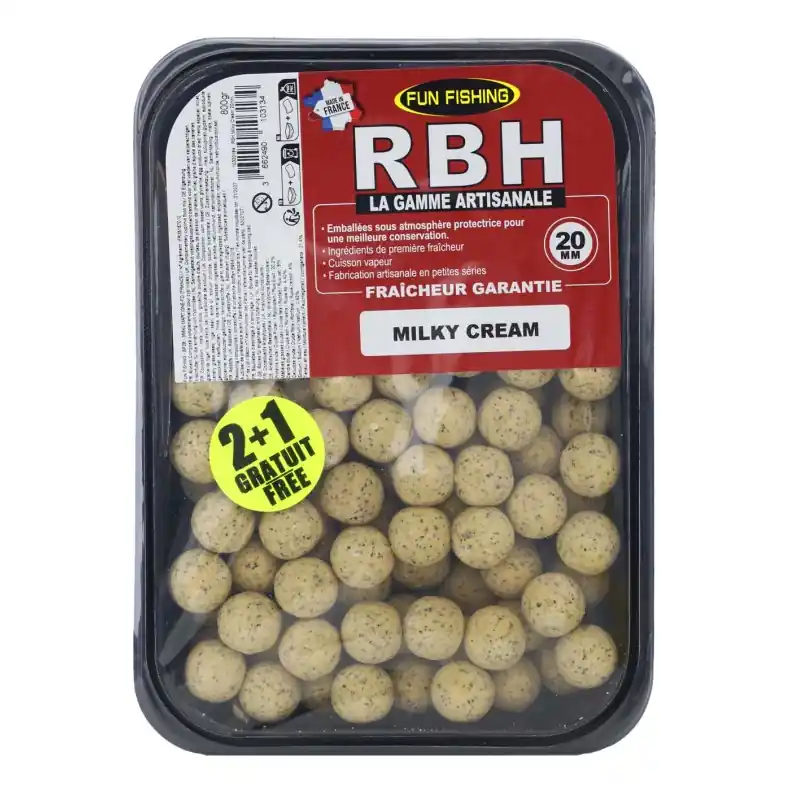 BOUILLETTE RBH MILKY CREAM 20MM FUN FISHING Meilleur Prix