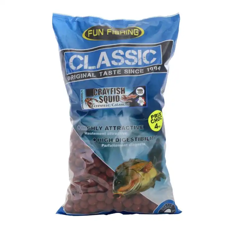 BOUILLETTE CLASSIC ECREVISE CALAMAR 15MM 4KG FUN FISHING Pas Cher
