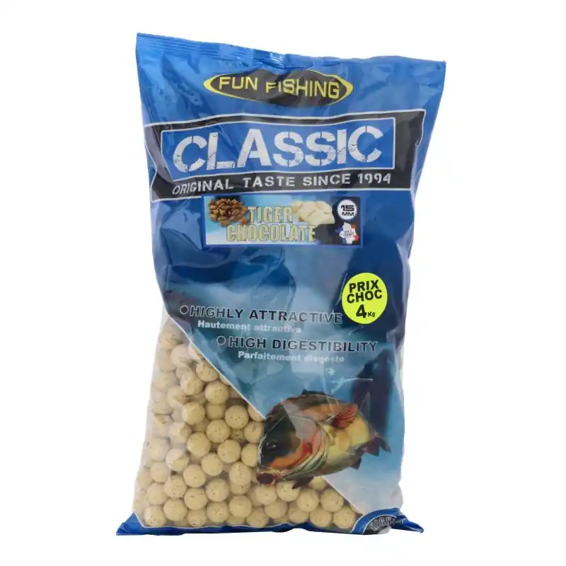 BOUILLETTE CLASSIC TIGER CHOCOLATE 15MM 4KG FUN FISHING Commande En Gros