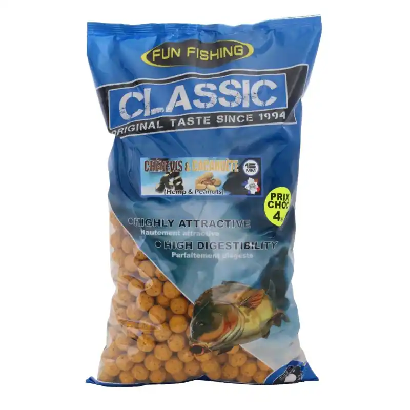 BOUILLETTE CLASSIC CHENEVIS CACAHUETE 20MM 4KG FUN FISHING Vente Directe