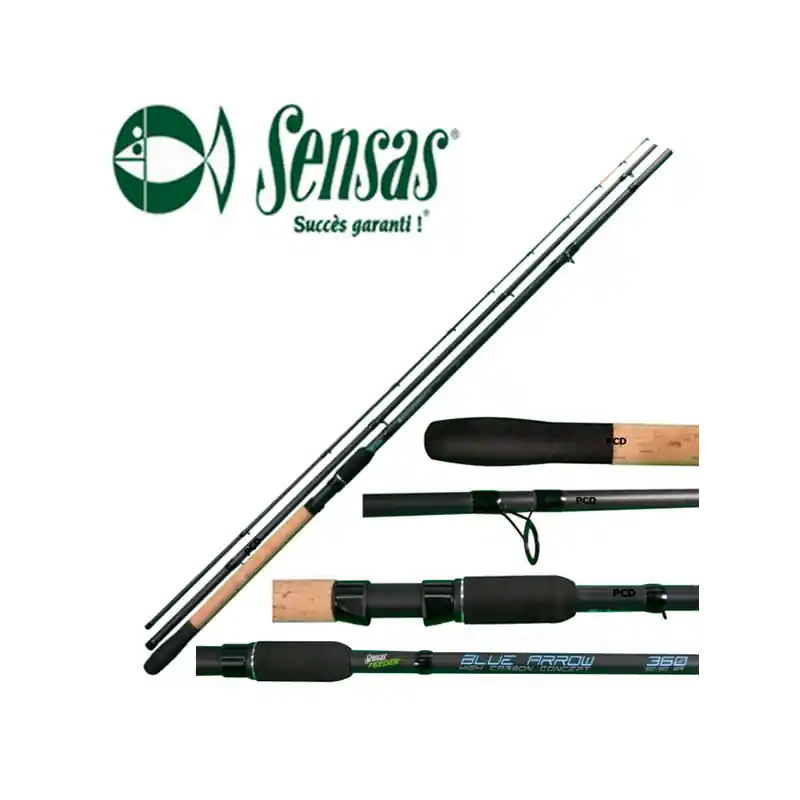 Soldes CANNE FEEDER SENSAS BLUE ARROW 12 PIEDS MEDIUM