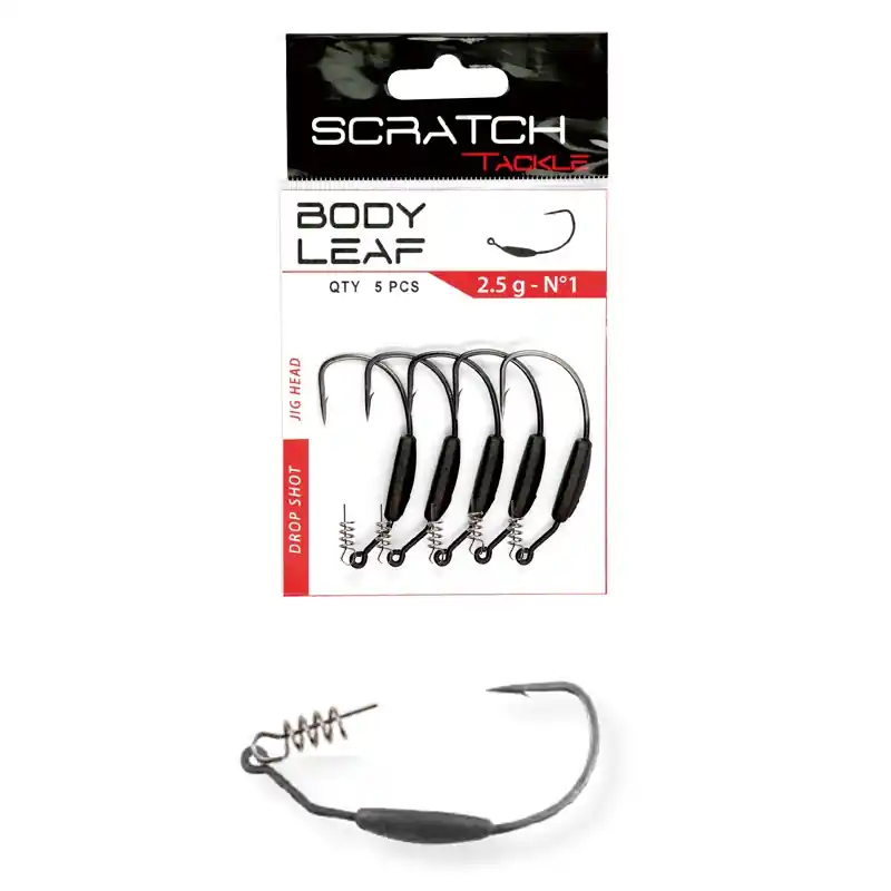 5x BODY LEAF JIG HEAD – 2,5 g – N° 3/0 Prix Promo
