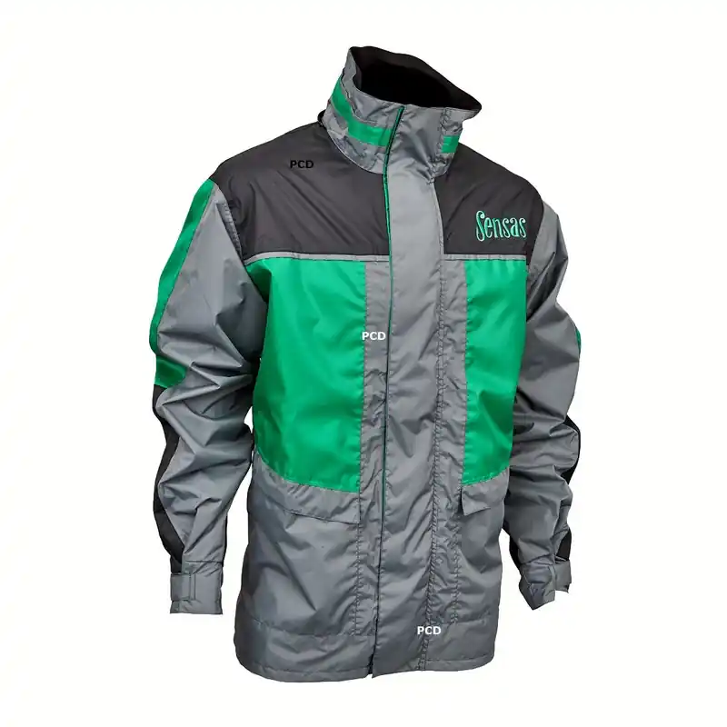 Veste Homme Imperméable Sensas Club Grise Et Verte Super Prix