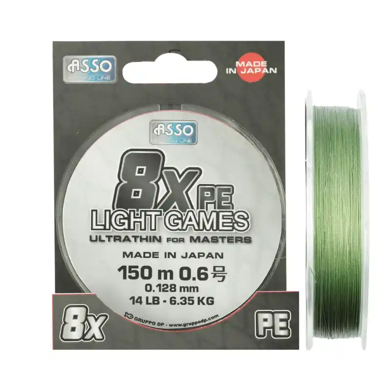 Expédition Rapide Tresse 8 brins verte Asso Light Game 8xPE Verte