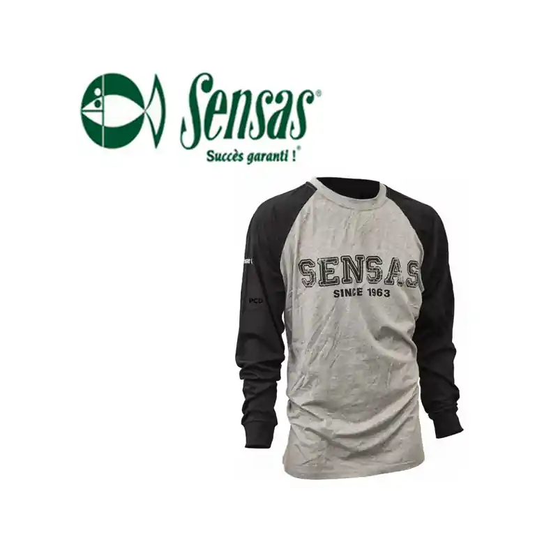 T-SHIRT MANCHES LONGUES SENSAS GRIS ET NOIR Nouveauté