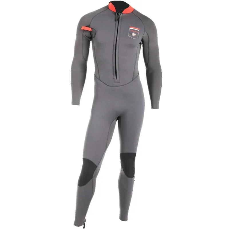 Combinaison longe cote homme Ocean Step Dualzip Steamer 4/3mm Gris-Rouge Promotion