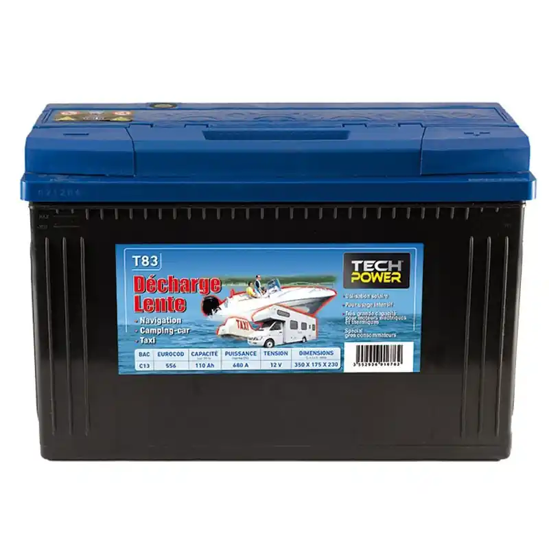 Batterie 12V 110Ah marine à décharge lente Tech Power Meilleur Prix