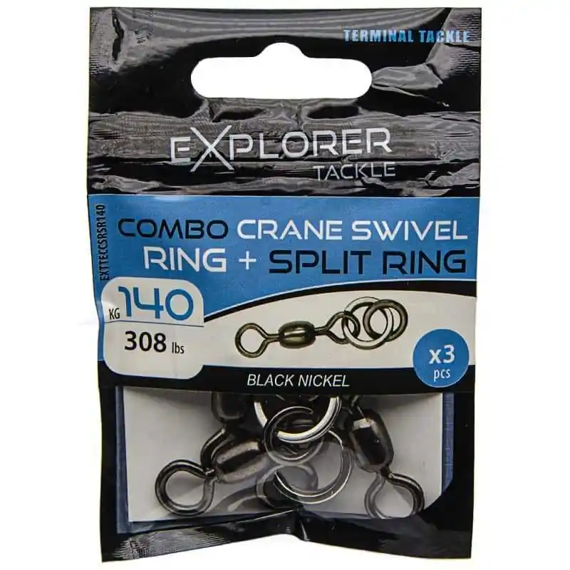 Expédié Aujourd&rsquo;hui Combo Crane Swivel Ring + Split Ring Explorer Tackle